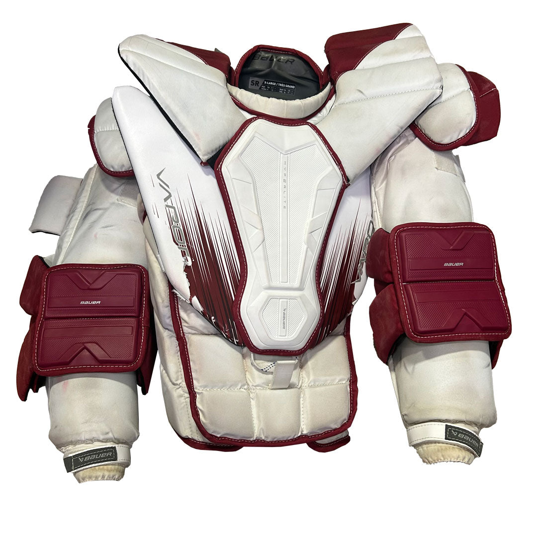 Bauer Vapor Hyperlite 2 - Plastron Pro Stock d'occasion (blanc/marron)